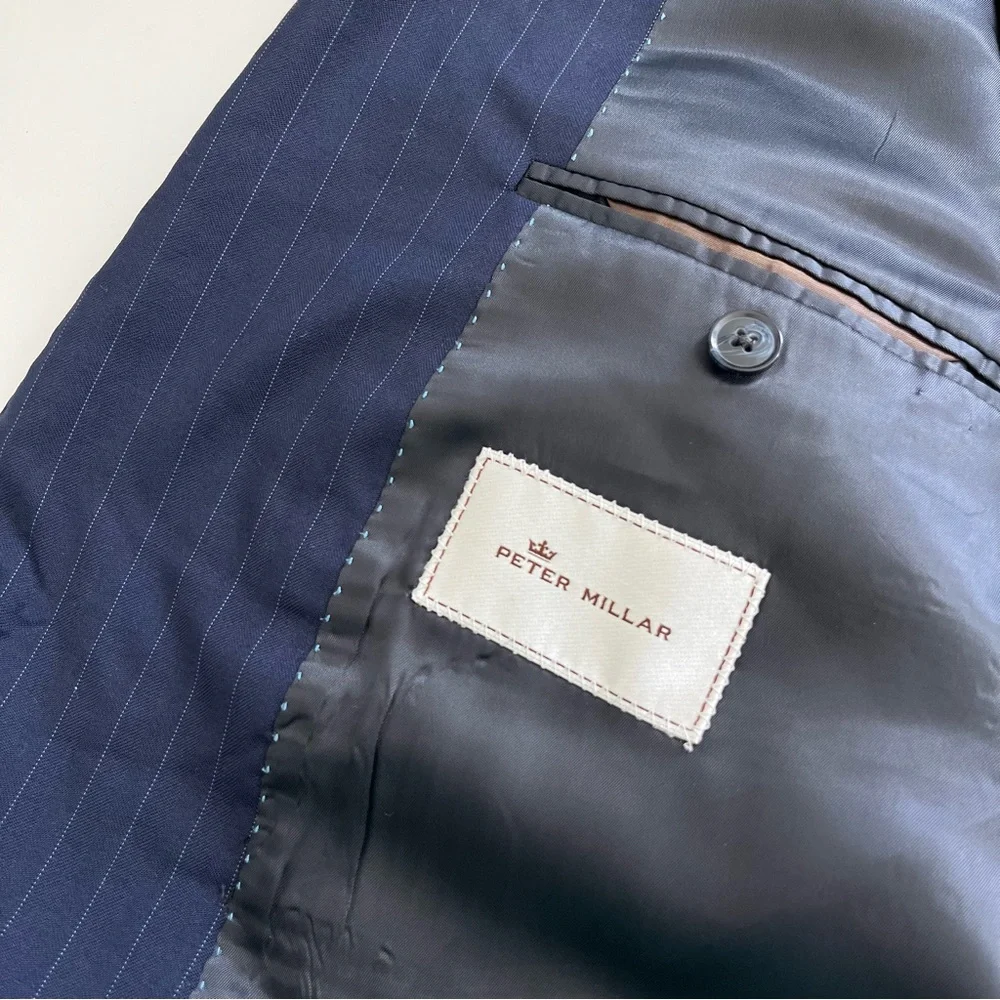 Peter Millar Men’s Navy Striped Jacket Blazer Sport Coat‎ 46T